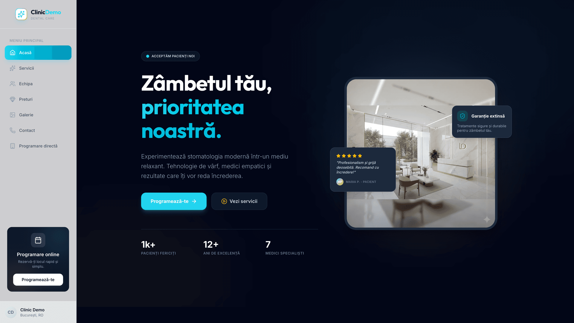 Clinia dentarǎ - Servicii dentare