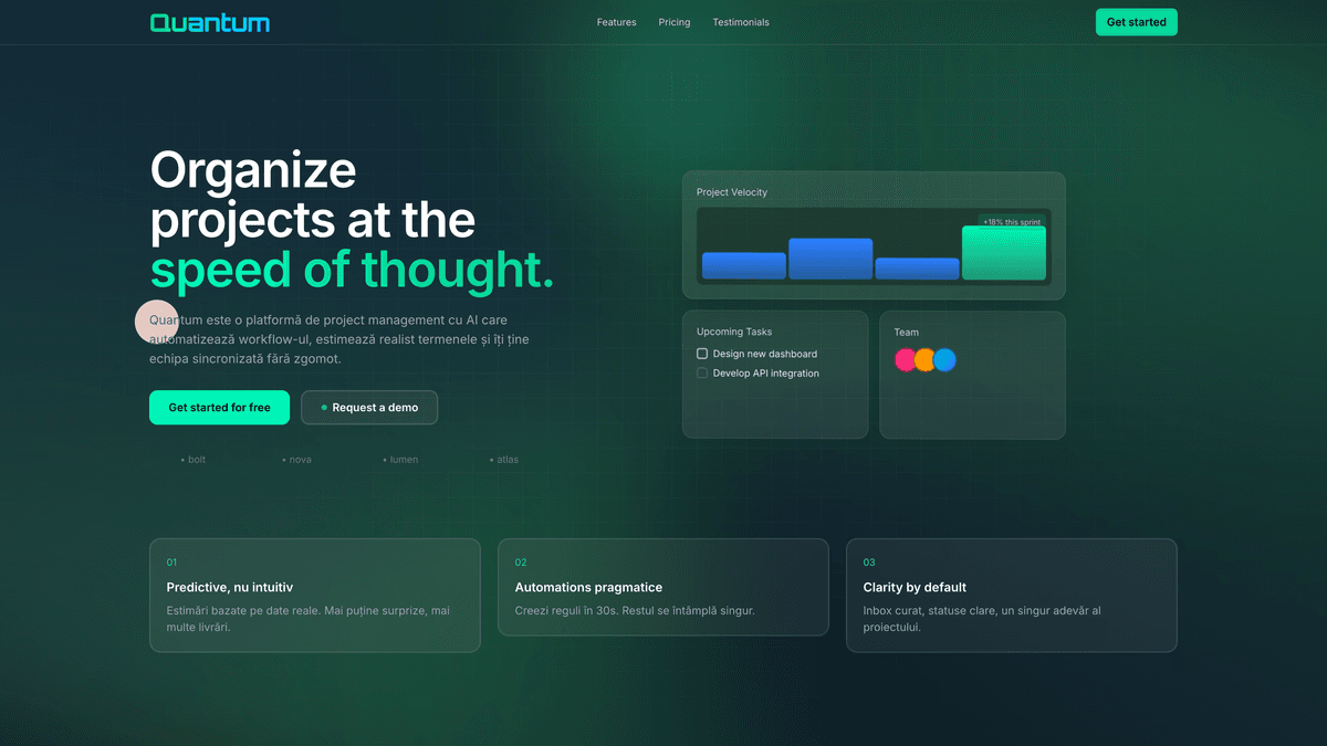 Quantum - Landing page SaaS