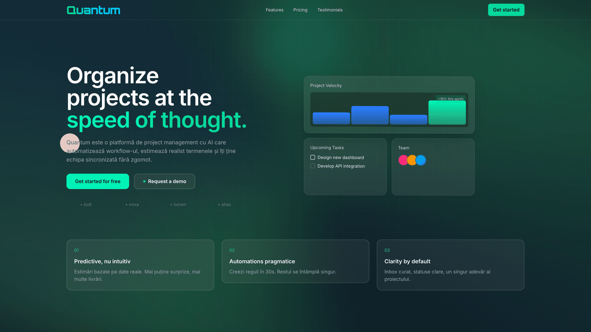 Quantum - Landing page SaaS